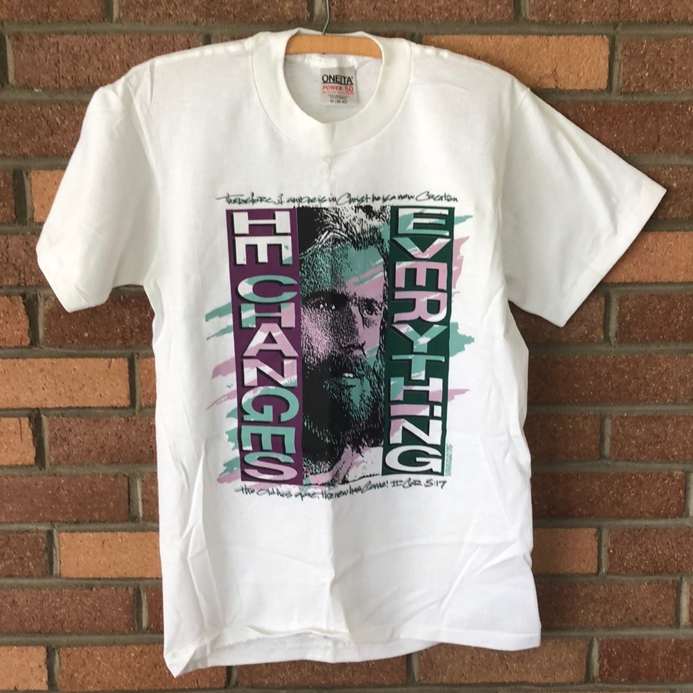 Jesus t-shirt “He changes everything” - Medium - Deadstock from ‘93